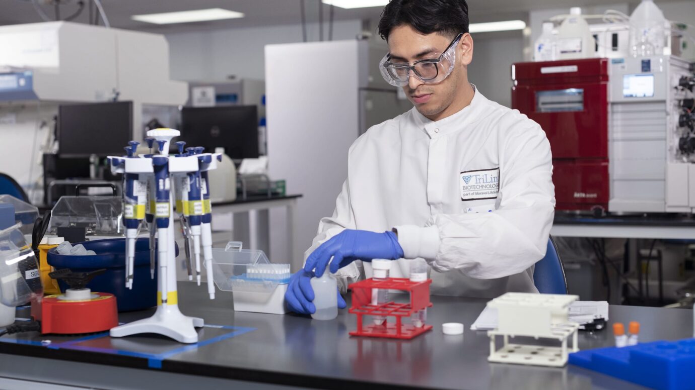 man working with lab equipment